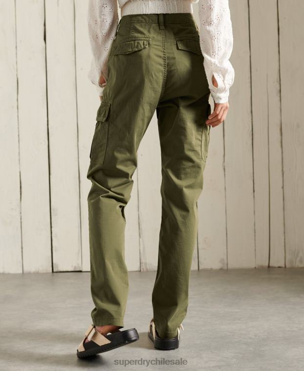 mujer Superdry verde pantalones cargo delgados 2R68Z2605