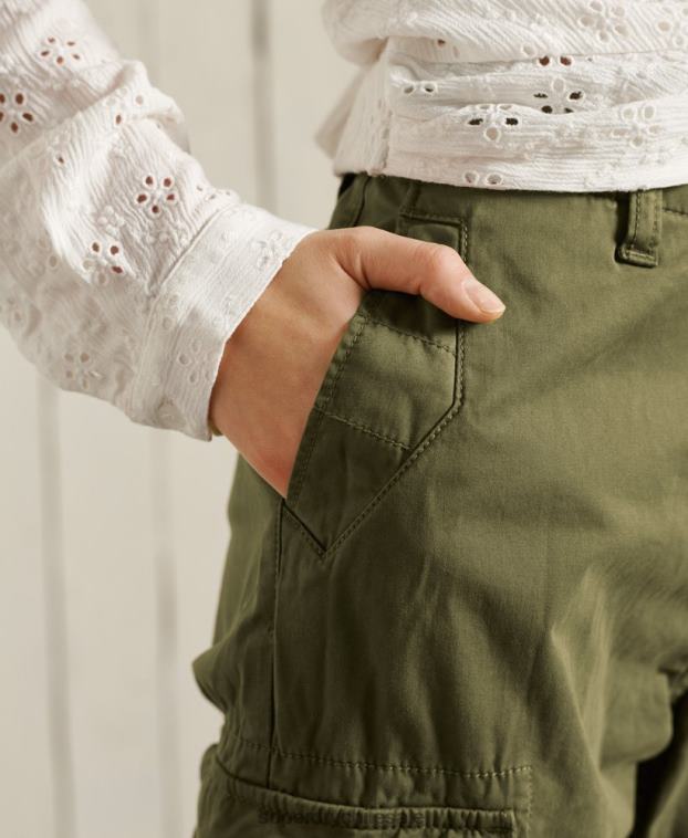 mujer Superdry verde pantalones cargo delgados 2R68Z2605
