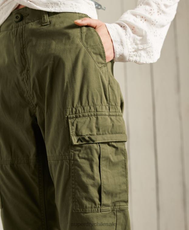 mujer Superdry verde pantalones cargo delgados 2R68Z2605