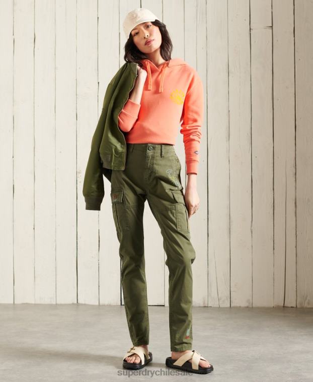 mujer Superdry verde pantalones cargo delgados 2R68Z2609