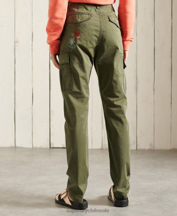 mujer Superdry verde pantalones cargo delgados 2R68Z2609