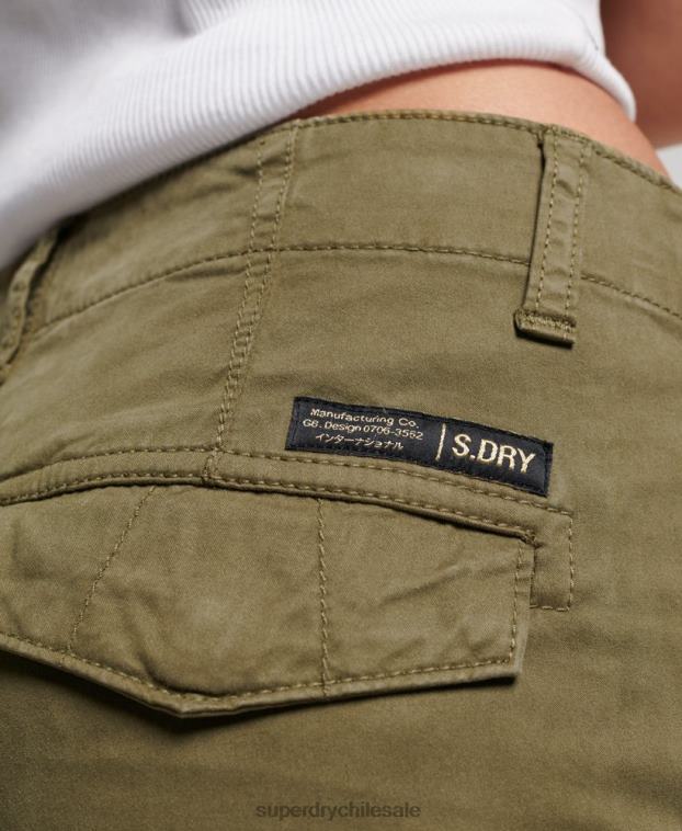 mujer Superdry verde pantalones cargo slim de algodón orgánico 2R68Z2569