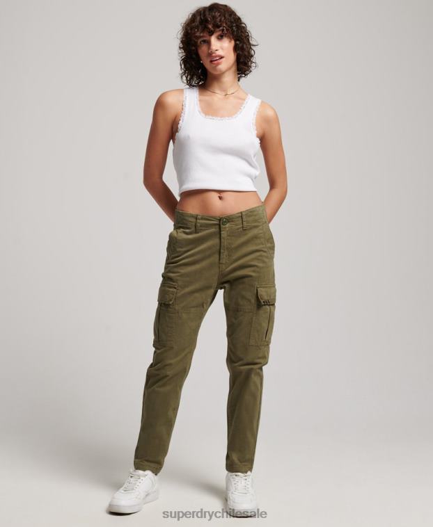 mujer Superdry verde pantalones cargo slim de algodón orgánico 2R68Z2569