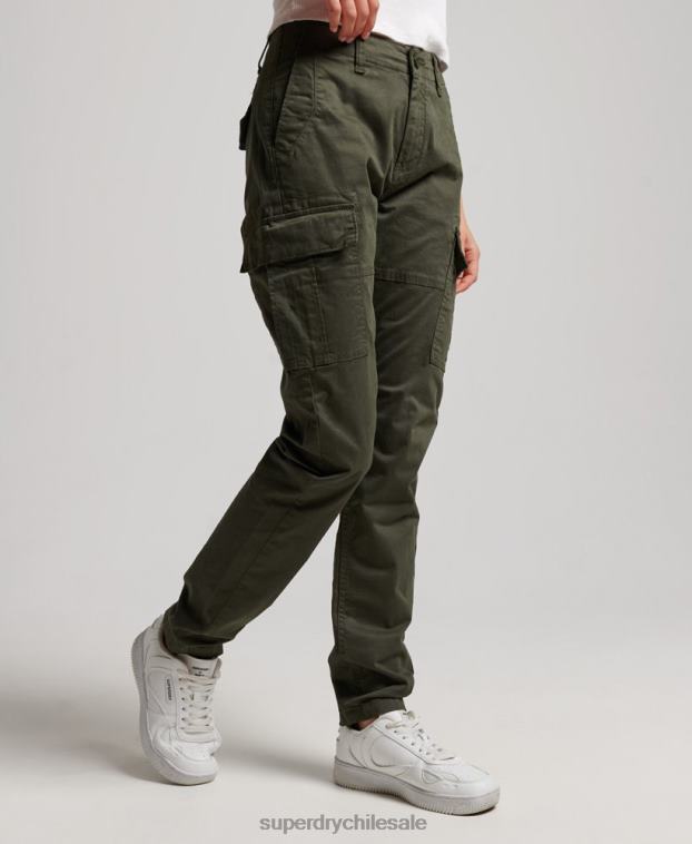 mujer Superdry verde pantalones cargo slim de algodón orgánico 2R68Z2574