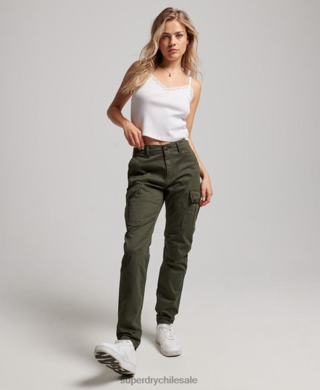 mujer Superdry verde pantalones cargo slim de algodón orgánico 2R68Z2574
