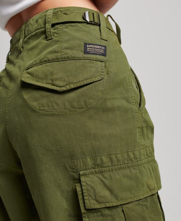 mujer Superdry verde pantalones cargo vintage de tiro bajo 2R68Z2038