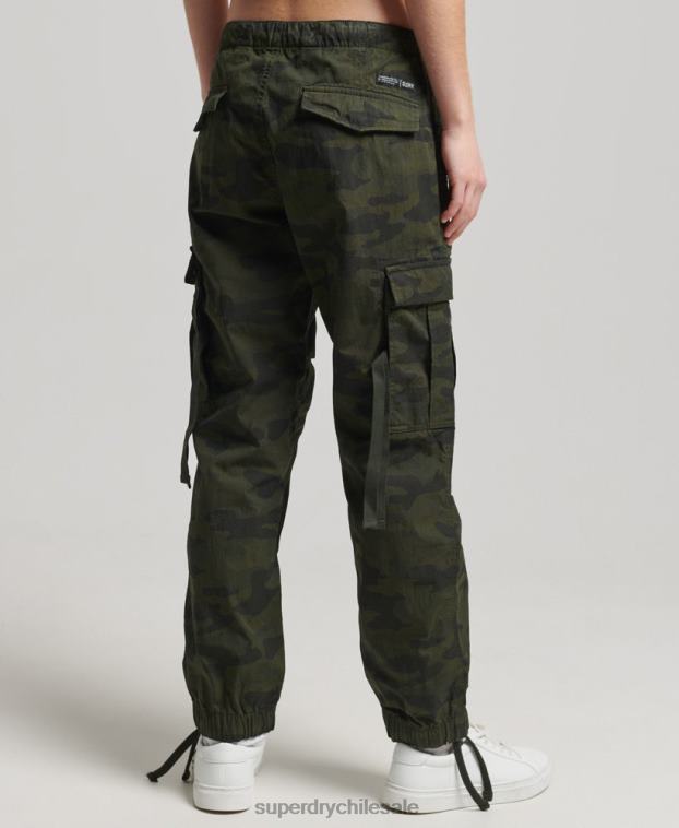 mujer Superdry verde pantalones de algodón orgánico con agarre de paracaídas 2R68Z2584