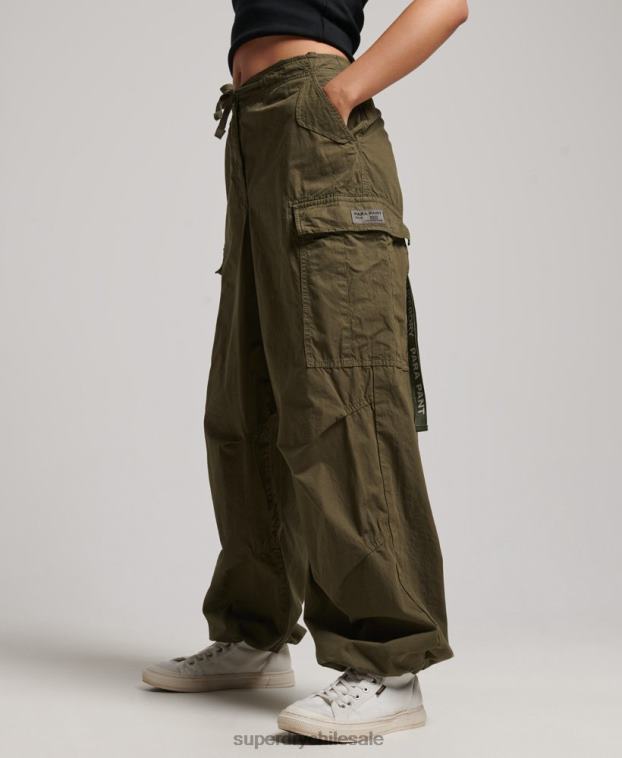 mujer Superdry verde pantalones holgados de paracaídas 2R68Z2095