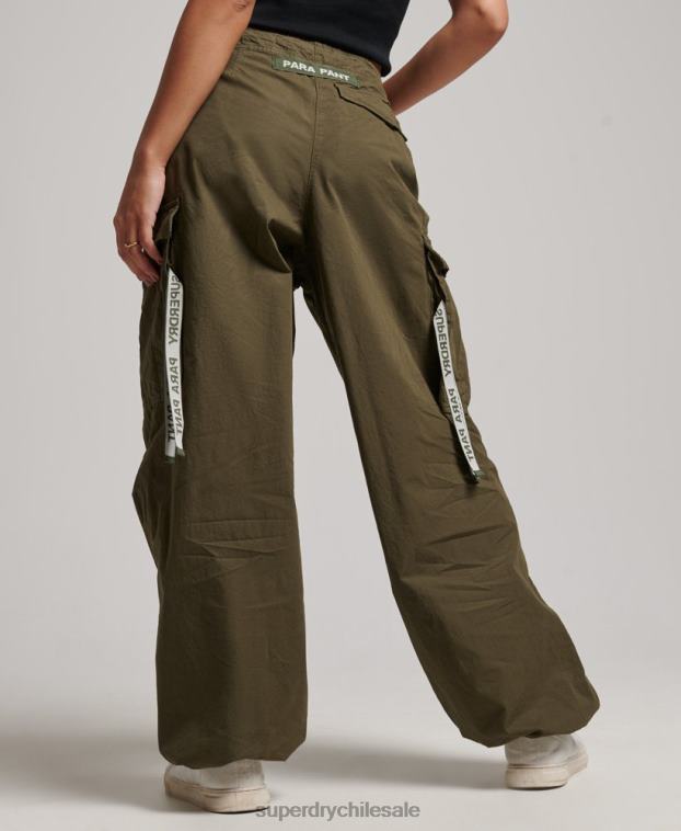 mujer Superdry verde pantalones holgados de paracaídas 2R68Z2095