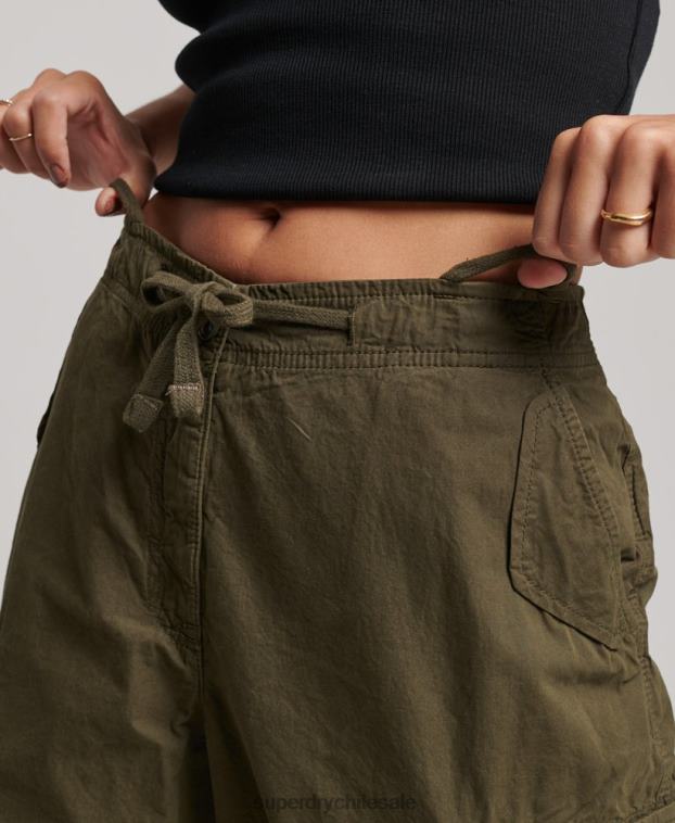 mujer Superdry verde pantalones holgados de paracaídas 2R68Z2095