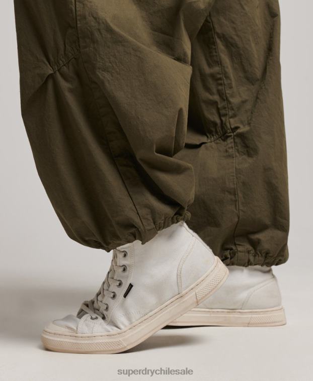 mujer Superdry verde pantalones holgados de paracaídas 2R68Z2095