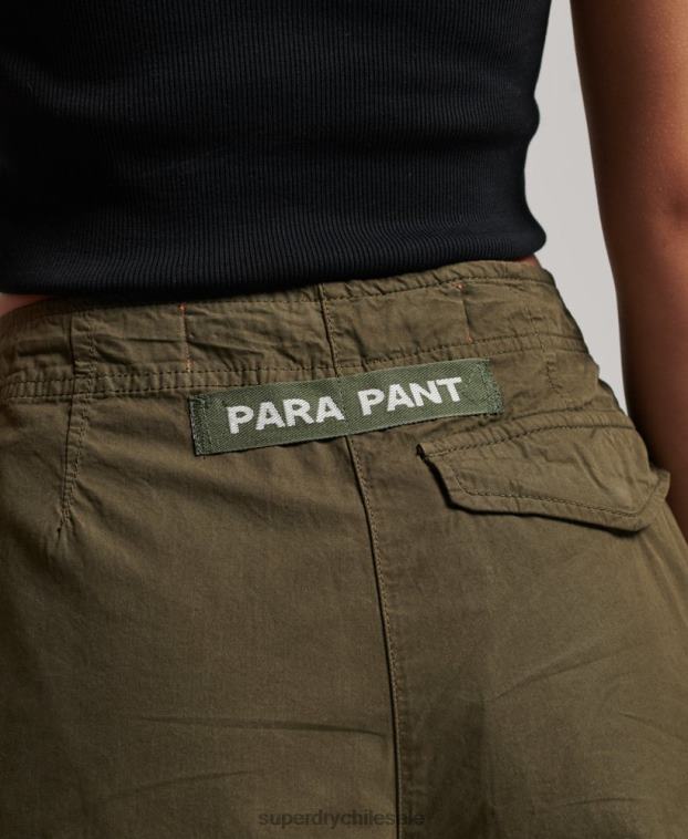 mujer Superdry verde pantalones holgados de paracaídas 2R68Z2095