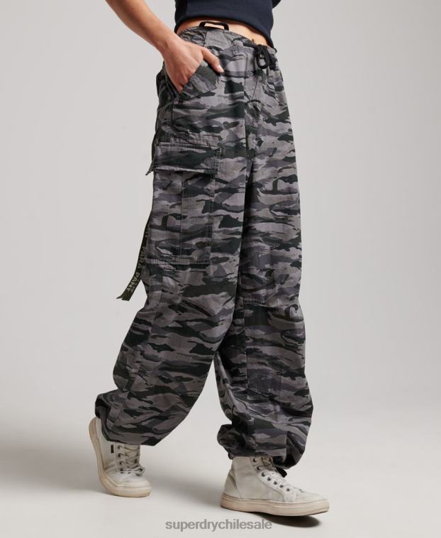mujer Superdry verde pantalones holgados de paracaídas 2R68Z2129