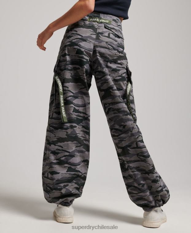 mujer Superdry verde pantalones holgados de paracaídas 2R68Z2129