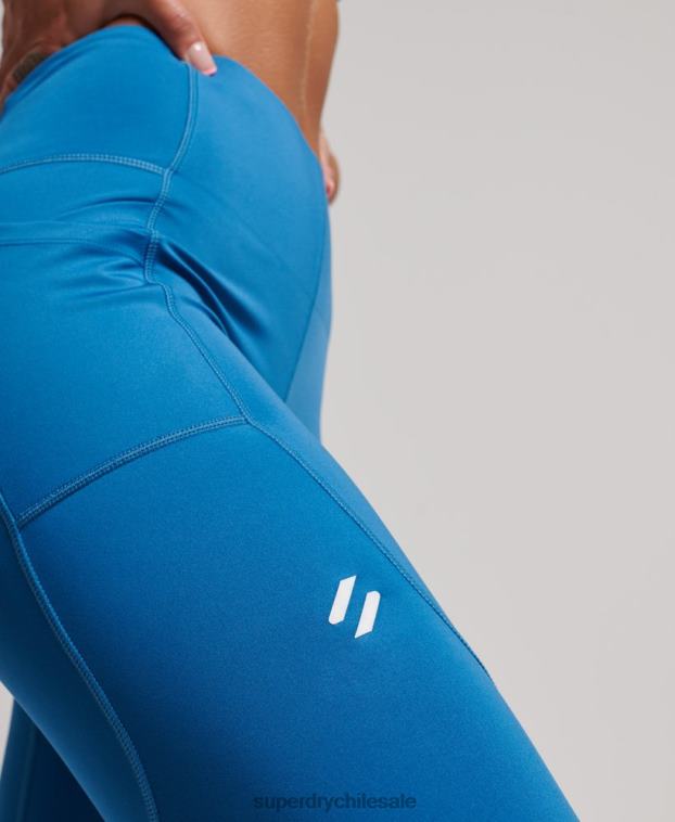 mujer Superdry azul correr polainas ajustadas 2R68Z6331