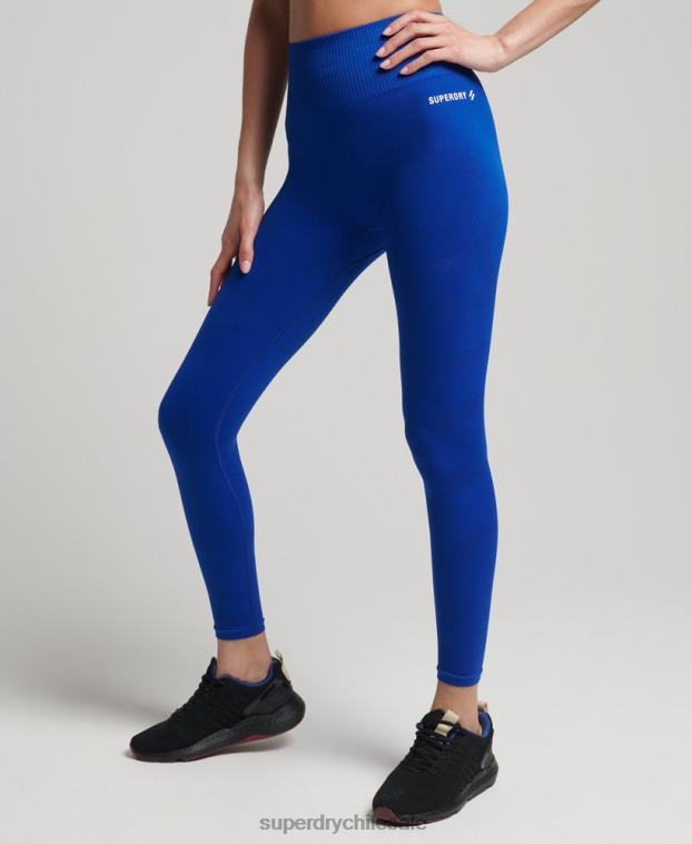 mujer Superdry azul entrenar leggins ajustados 7/8 sin costuras 2R68Z6320