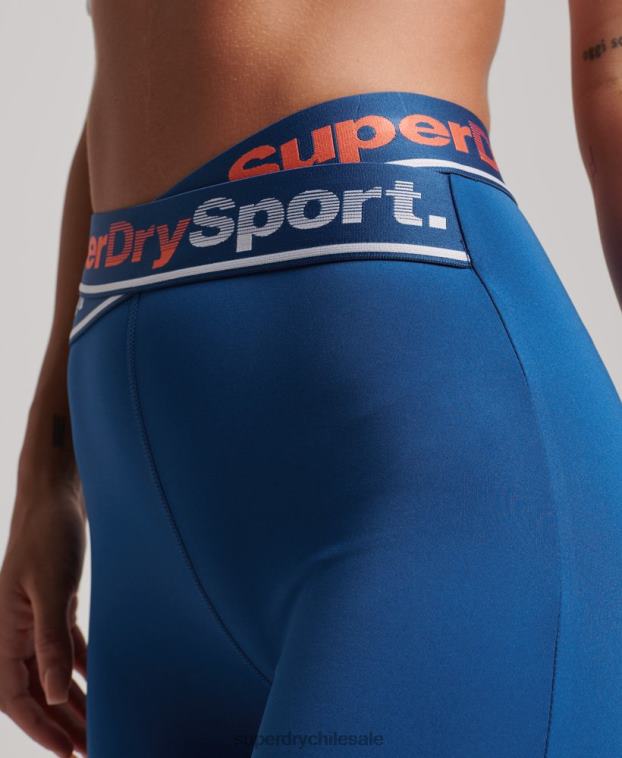 mujer Superdry azul leggins 7/8 cruzados de entrenamiento 2R68Z4056