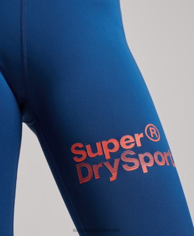 mujer Superdry azul leggins 7/8 cruzados de entrenamiento 2R68Z4056
