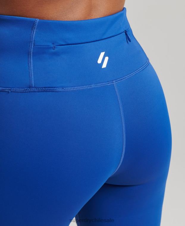 mujer Superdry azul leggins 7/8 de malla de entrenamiento 2R68Z6336