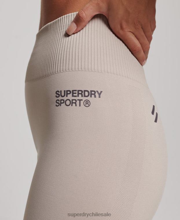 mujer Superdry beige leggins ajustados sin costuras 2R68Z4043