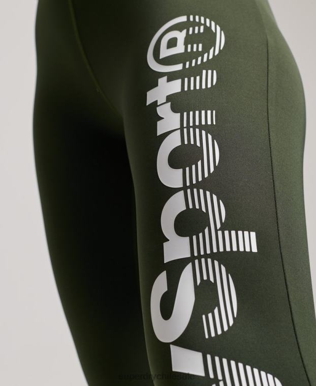 mujer Superdry caqui leggins 7/8 cruzados de entrenamiento 2R68Z4084