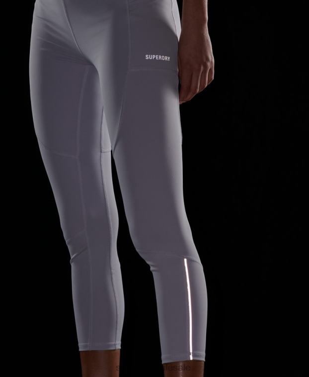 mujer Superdry gris claro correr 7/8 leggins ajustados 2R68Z6334