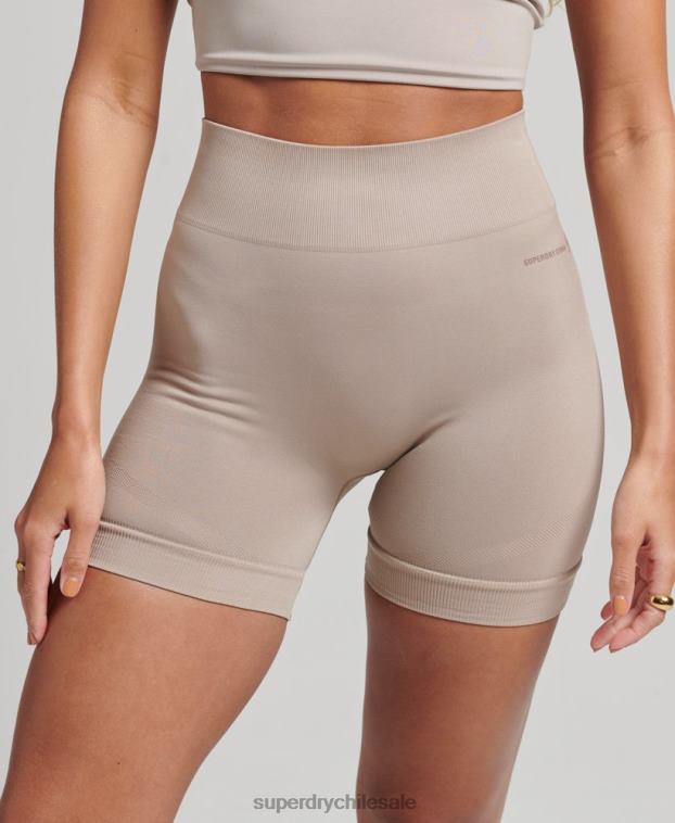 mujer Superdry gris claro shorts ajustados sin costuras 2R68Z6314