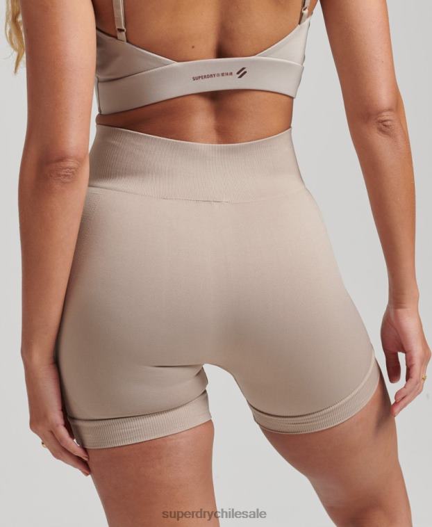 mujer Superdry gris claro shorts ajustados sin costuras 2R68Z6314