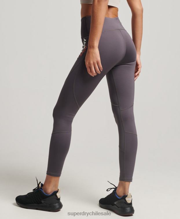 mujer Superdry gris leggins ajustados core 7/8 2R68Z4060