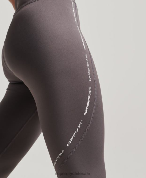 mujer Superdry gris leggins ajustados de malla activa de longitud completa 2R68Z4073
