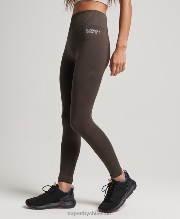 mujer Superdry gris leggins ajustados sin costuras 2R68Z4069