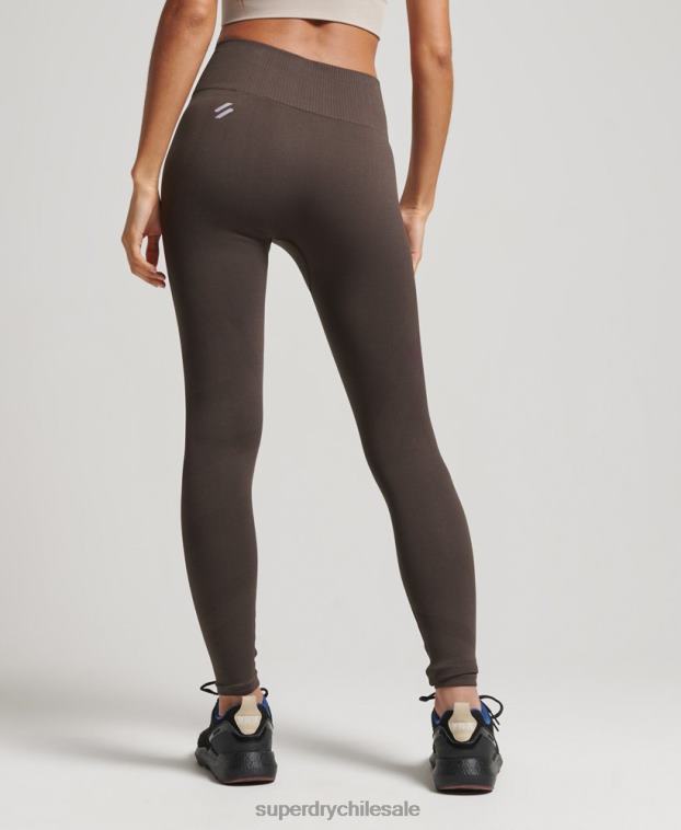 mujer Superdry gris leggins ajustados sin costuras 2R68Z4069