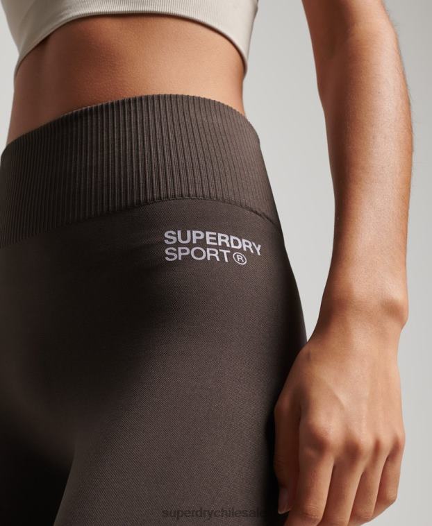 mujer Superdry gris leggins ajustados sin costuras 2R68Z4069