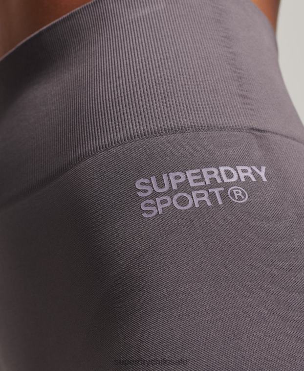 mujer Superdry gris shorts ajustados sin costuras 2R68Z3148