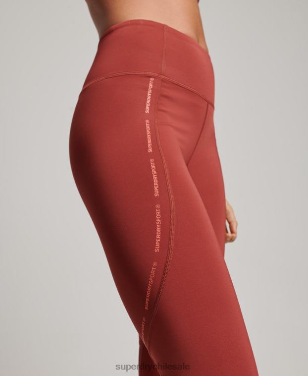 mujer Superdry marrón leggins ajustados de malla activa de longitud completa 2R68Z4052