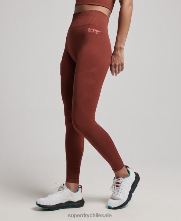 mujer Superdry marrón leggins ajustados sin costuras 2R68Z4048