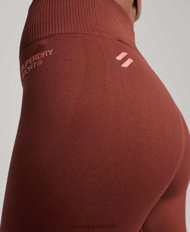 mujer Superdry marrón leggins ajustados sin costuras 2R68Z4048