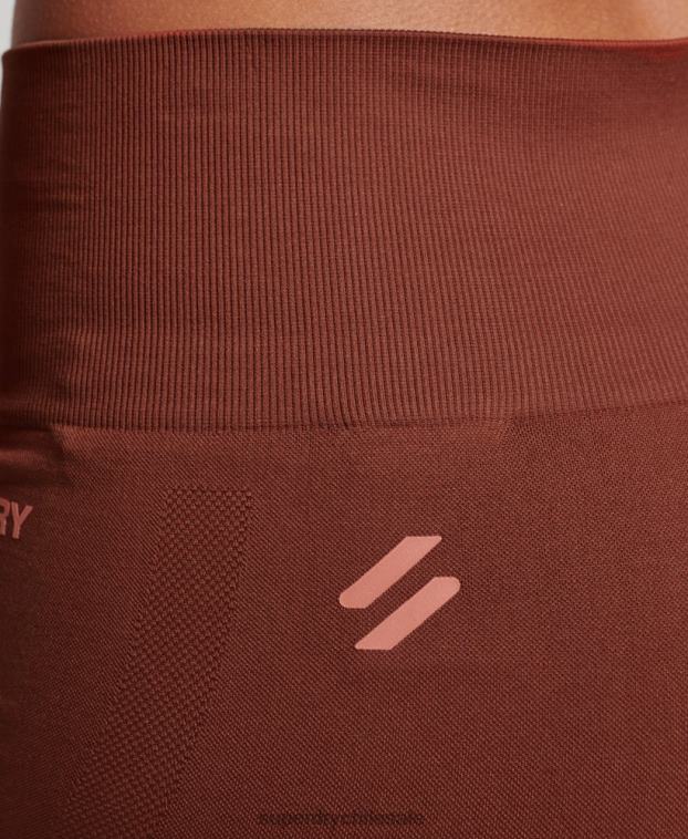 mujer Superdry marrón shorts ajustados sin costuras 2R68Z3124