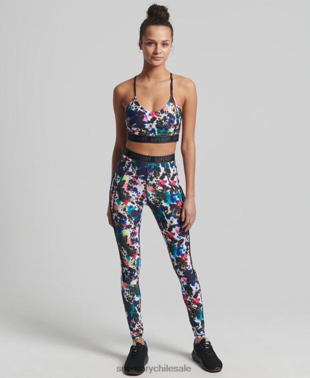 mujer Superdry multi leggins ajustados elásticos con la marca del tren 2R68Z6322