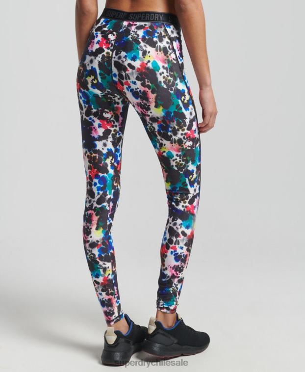 mujer Superdry multi leggins ajustados elásticos con la marca del tren 2R68Z6322