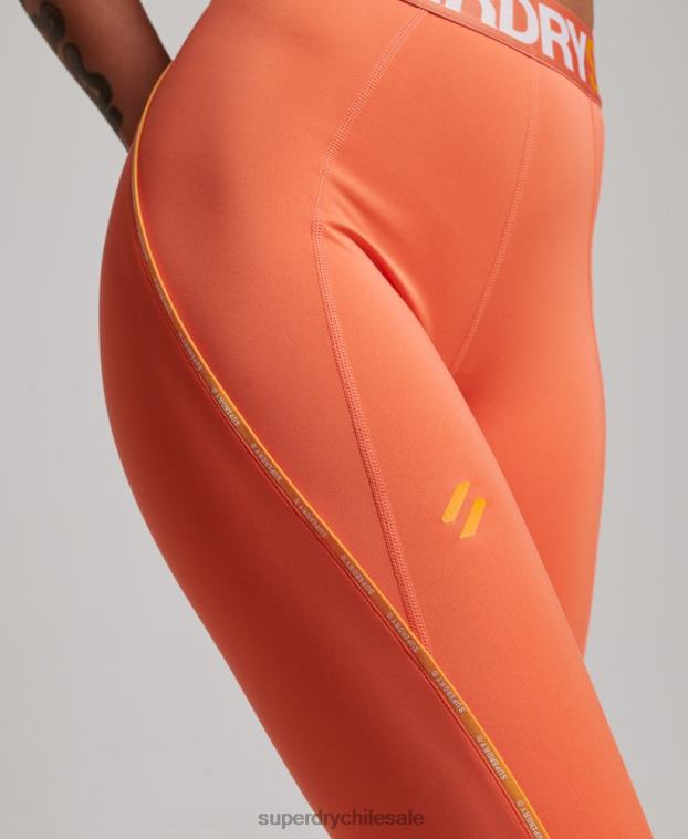 mujer Superdry naranja leggins ajustados elásticos con la marca del tren 2R68Z4062