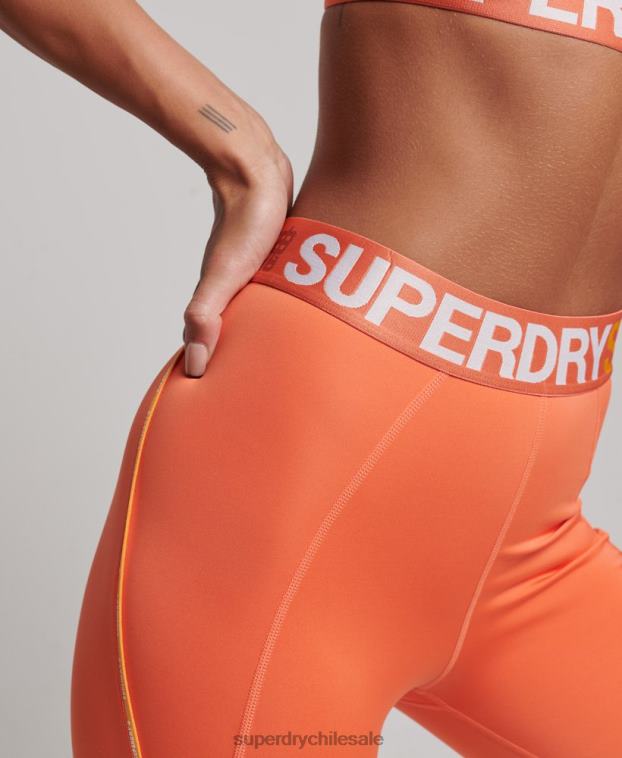 mujer Superdry naranja leggins ajustados elásticos con la marca del tren 2R68Z4062