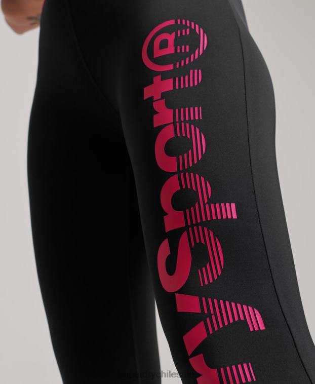 mujer Superdry negro leggins 7/8 cruzados de entrenamiento 2R68Z4065
