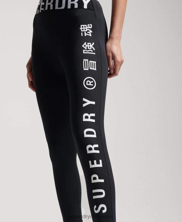 mujer Superdry negro leggins 7/8 cruzados de entrenamiento 2R68Z4068