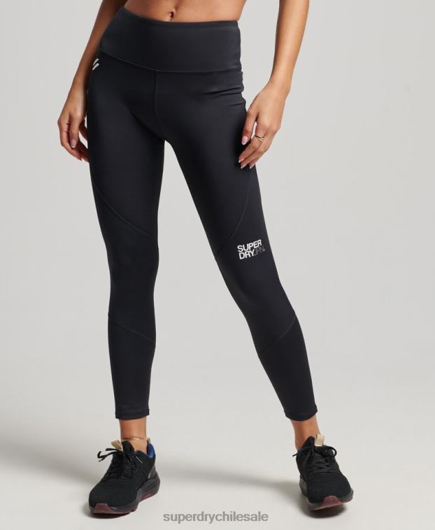 mujer Superdry negro leggins ajustados core 7/8 2R68Z4063