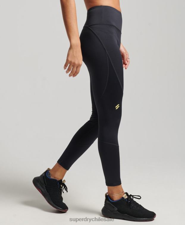 mujer Superdry negro leggins ajustados core 7/8 2R68Z4071