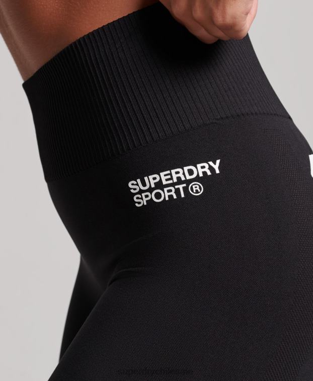 mujer Superdry negro leggins ajustados sin costuras 2R68Z4051