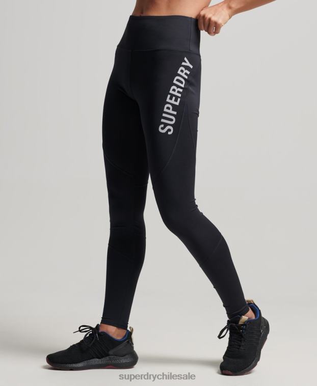mujer Superdry negro leggins de cuerpo entero 2R68Z4061