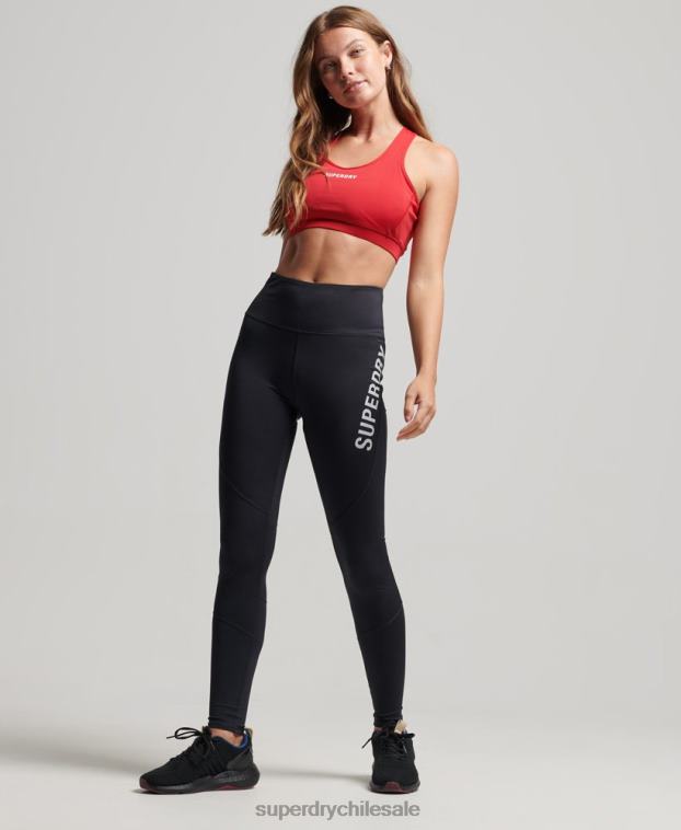 mujer Superdry negro leggins de cuerpo entero 2R68Z4061