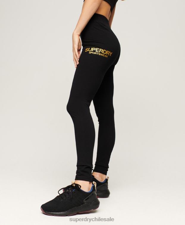mujer Superdry negro leggins deportivos básicos 2R68Z4044